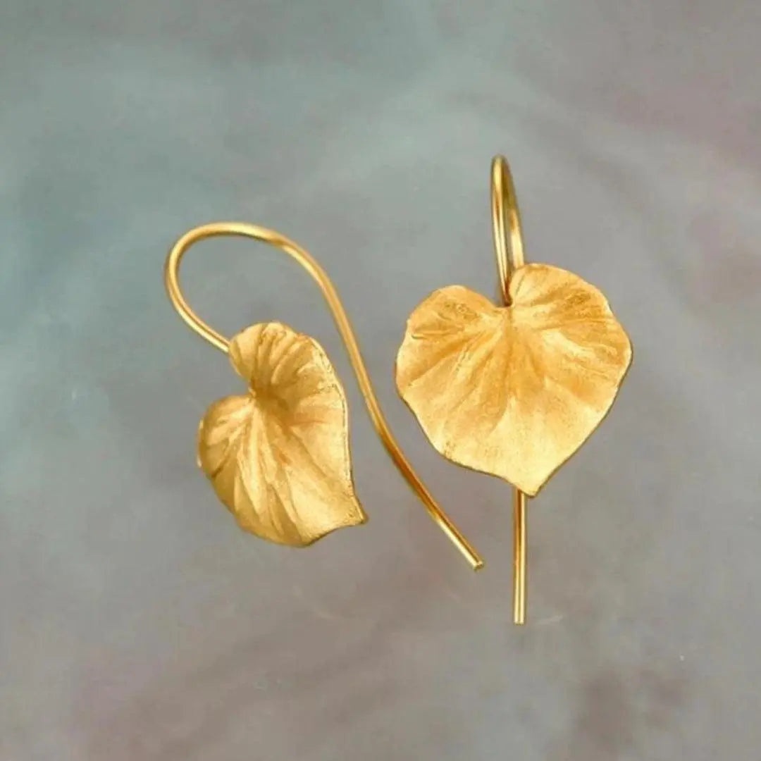 Lunelle – Refined Golden Leaf Earrings