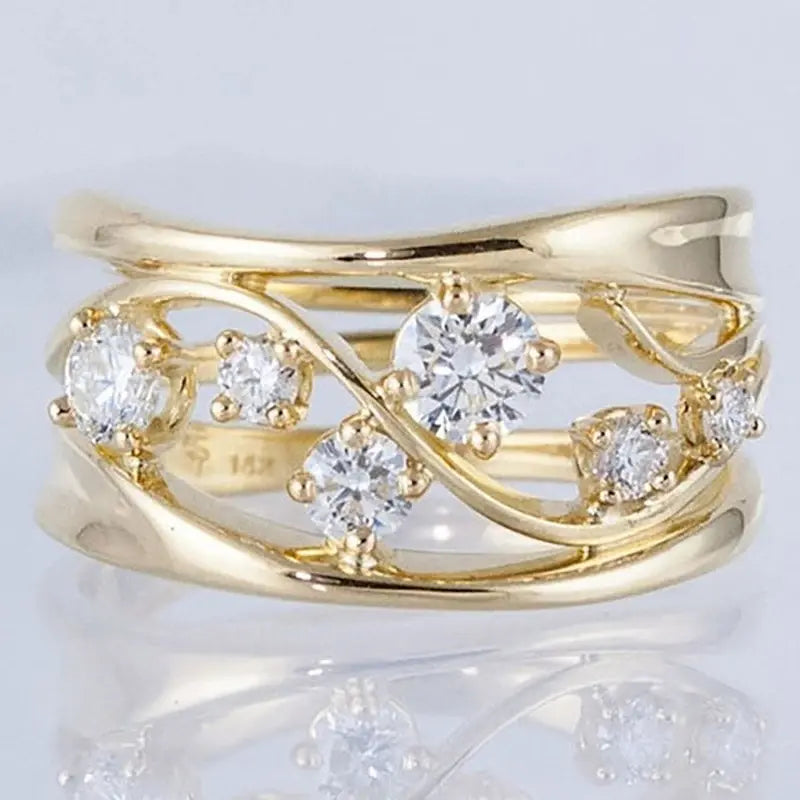 Marcella – Elegant Gold-Plated Zirconia Ring