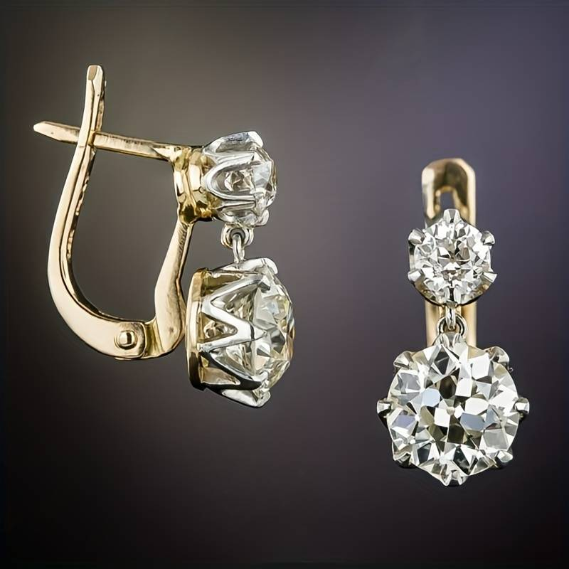 Amabelle – Refined Vintage Gold & Zirconia Earrings