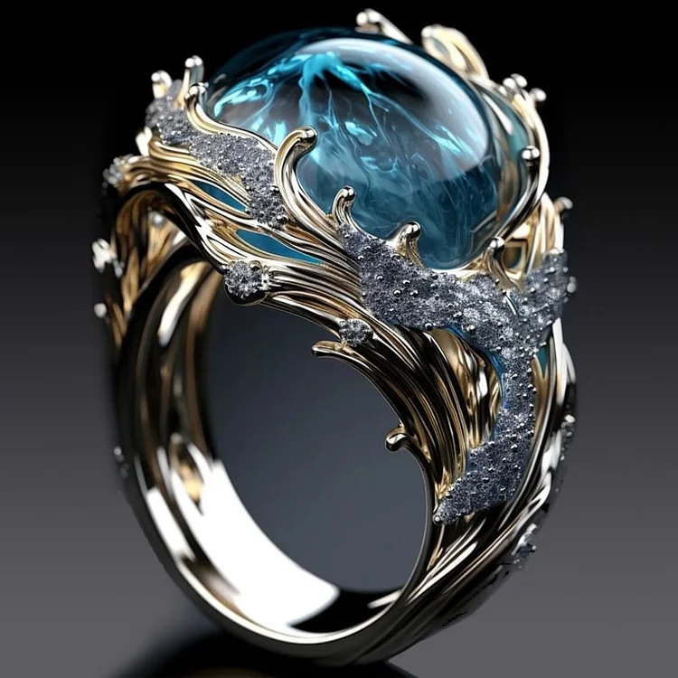 Ondine – Refined Vintage Ocean Crystal Ring