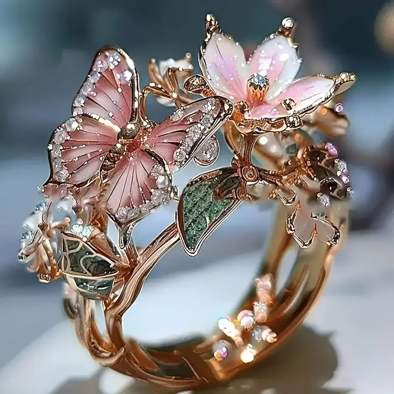 Lunaria – Refined Nature Bright Butterfly Zirconia Ring