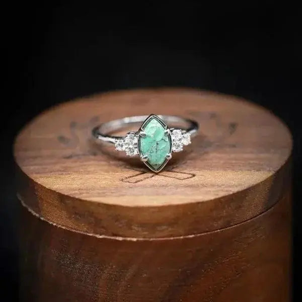 Thalia – Refined Natural Turquoise Diamond Ring