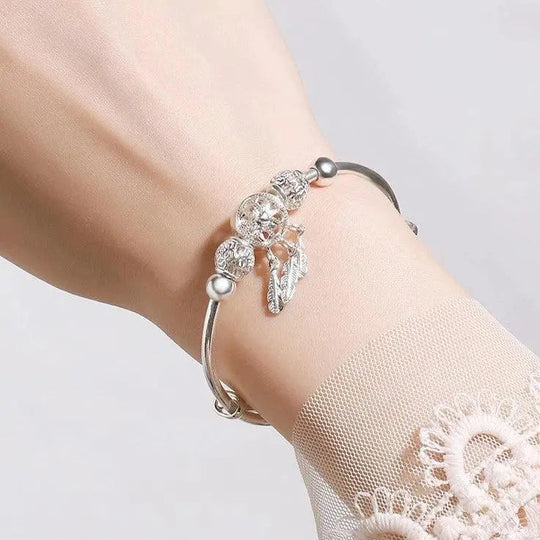 Rowena – Adjustable Triple Leaf Sterling Silver Bracelet